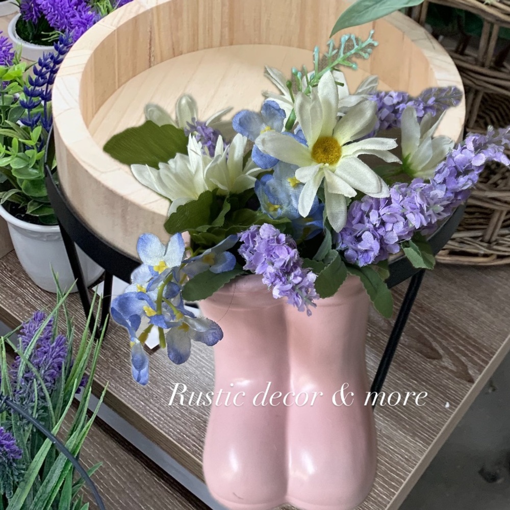 Ceramic Rain Mud Boots Bud Vase, Pink